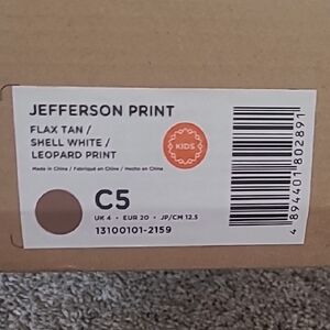 Native Kids Shoes with Tan and White Leopard Print